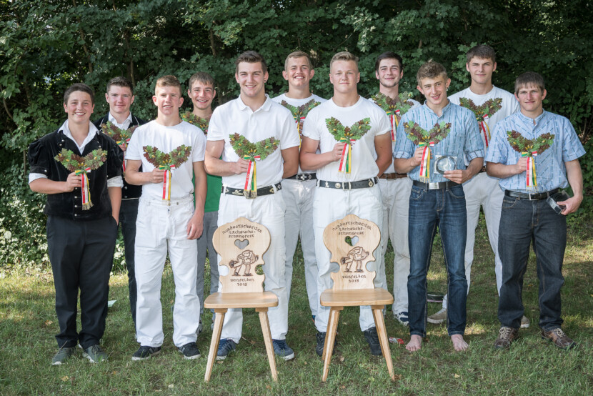 Weinfelden, 07. Juli 18, Schwingen - NOS Nachwuchsschwingfest. Thurgauer Zweiggewinner. (Foto Lorenz Reifler)