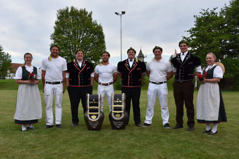 Die Kranzgewinner des Schwingclubs am Ottenberg. Auf dem Bild fehlt Stefan Burkhalter.